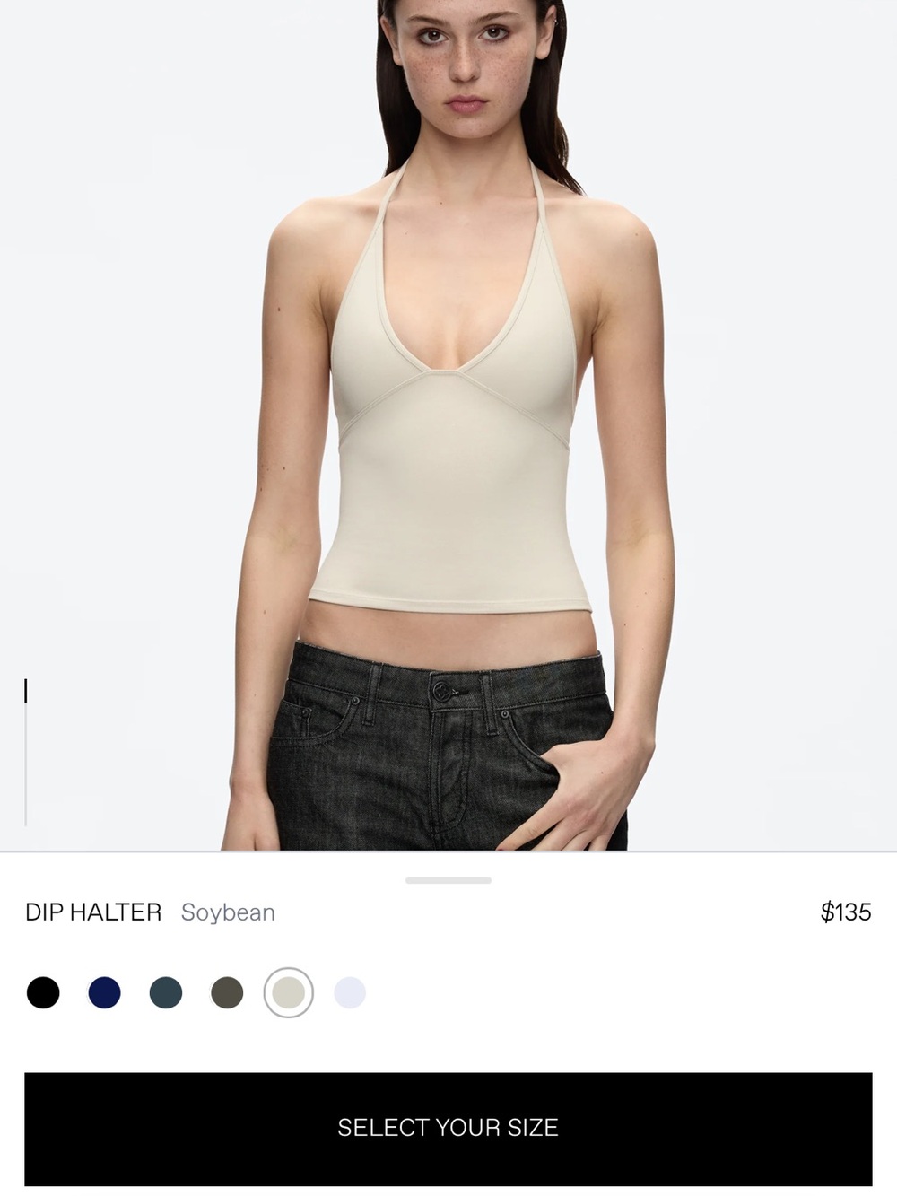 Dip Halter Crop Top - Soybean